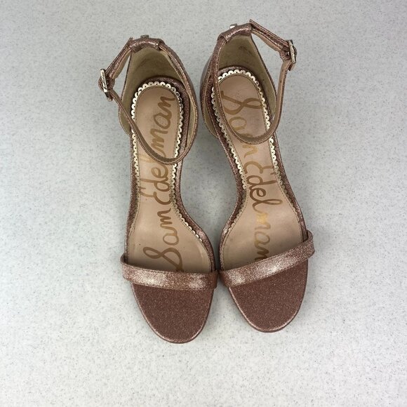 Sam Edelman Patti Ankle Strap Sandal Glitter 6.5 - Picture 2 of 10